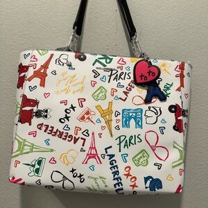 Karl Lagerfeld White Multicolor Paris Icons Tote